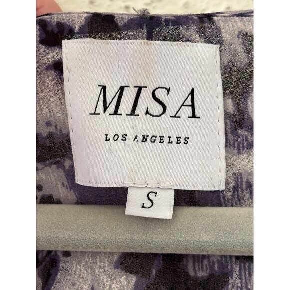 Misa Los Angeles Floral Print Sheer Long Sleeve Blouse With Tassels  Womens S - Picture 4 of 11